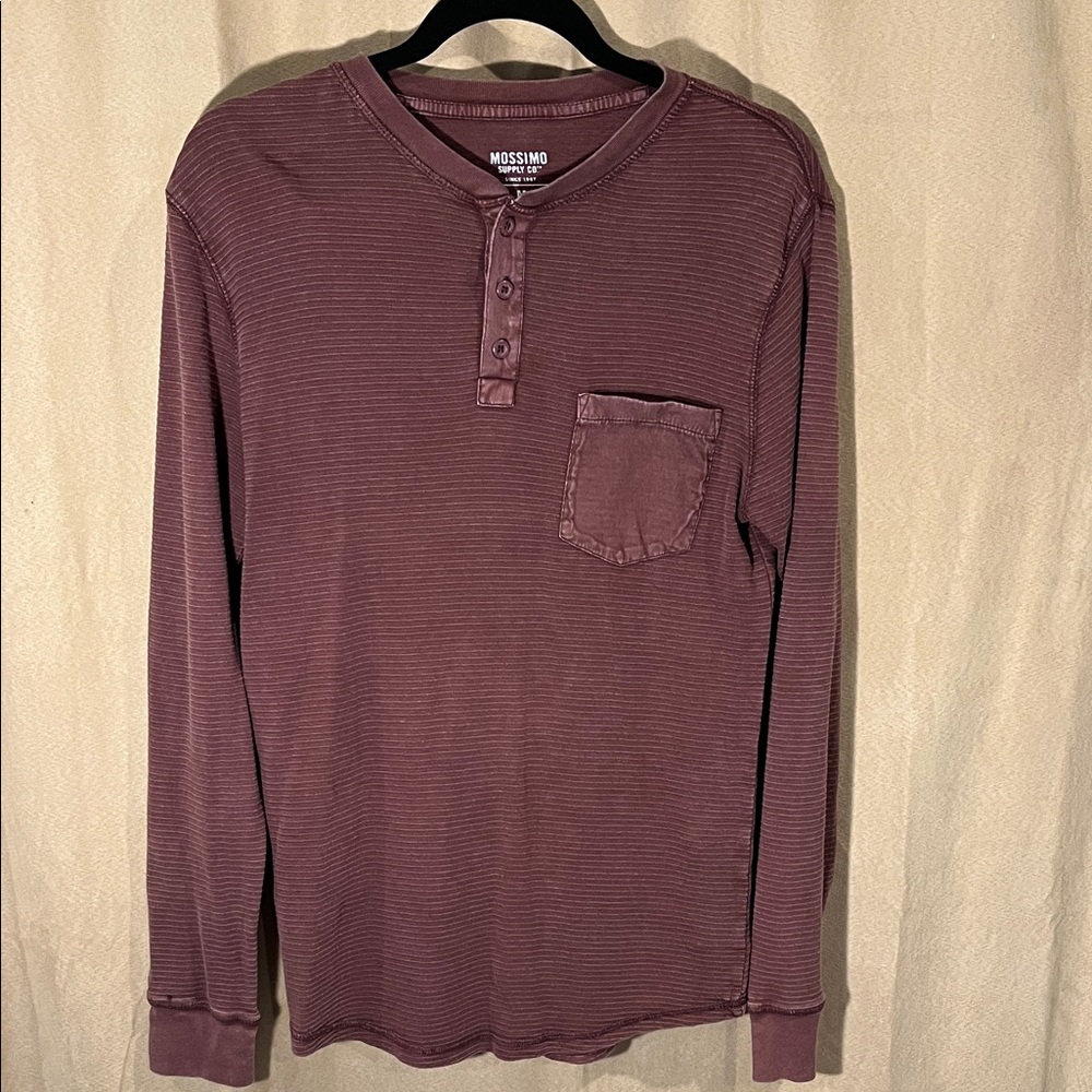 Mossimo Supply Co. Men's Long-Sleeve Henley in Burgundy